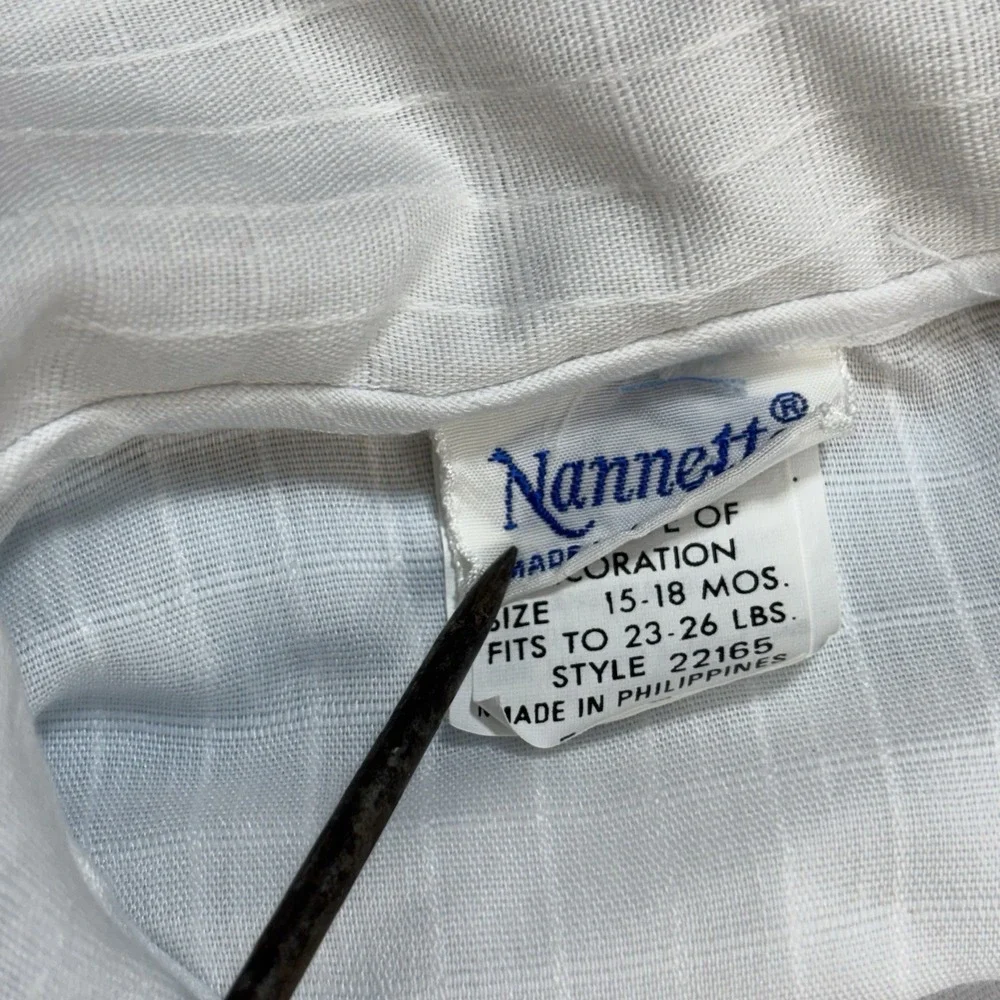 Vintage Nannette Boys 18 Month Peter Rabbit Shortall Outfit Blue Button Shirt